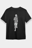 Koşu - Running Baskılı Unisex Siyah Tişört - Tshirt