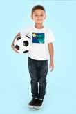 Kova Burcu Baskılı Beyaz Unisex Beyaz Çocuk Tişört - Tshirt