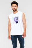 Kova Burcu Baskılı Beyaz Unisex Kolsuz Tişört - Tshirt