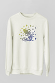 Kova Burcu Baskılı Beyaz Unisex Sweatshirt