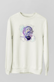 Kova Burcu Baskılı Beyaz Unisex Sweatshirt