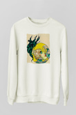 Kova Burcu Baskılı Beyaz Unisex Sweatshirt