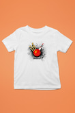 Kriket Baskılı Unisex Beyaz Çocuk Tişört - Tshirt