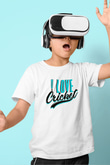 Kriket Baskılı Unisex Beyaz Çocuk Tişört - Tshirt