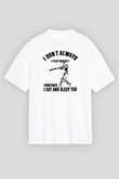 Kriket Baskılı Unisex Beyaz Oversize Tişört - Tshirt