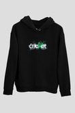 Kriket - Cricket Baskılı Unisex Siyah Hoodie