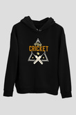 Kriket - Cricket Baskılı Unisex Siyah Hoodie