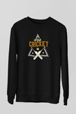 Kriket - Cricket Baskılı Unisex Siyah Sweatshirt