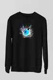 Kriket - Cricket Baskılı Unisex Siyah Sweatshirt
