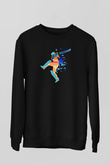 Kriket - Cricket Baskılı Unisex Siyah Sweatshirt