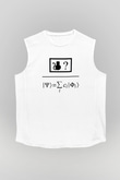 Kuantum Süper Pozisyon Baskılı Unisex Kolsuz Beyaz Tişört - Tshirt