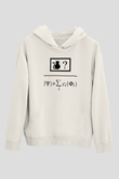 Kuantum Süper Pozisyon Baskılı Unisex Ekru Hoodie