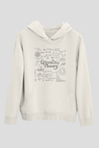 Kuantum Teorisi Enerji Formülleri Baskılı Unisex Beyaz Hoodie