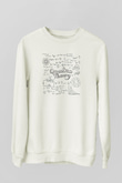 Kuantum Teorisi Enerji Formülleri Baskılı Unisex Beyaz Sweatshirt
