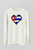 Küba Beyaz Unisex Sweatshirt