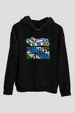 Kumarbaz Siyah Unisex Kapüşonlu Sweatshirt