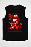 Kung Fu Panda Baskılı Unisex Siyah  Kolsuz Tişört