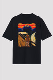 Kurabiye Canavarı Baskılı Unisex Siyah Tshirt