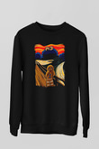 Kurabiye Canavarı Baskılı Unisex Siyah  Sweatshirt
