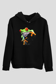 Kurbağa Siyah Unisex Hoodie