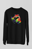 Kurbağa Siyah Unisex Sweatshirt