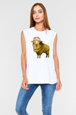 Kurban Bayramı Baskılı Beyaz Unisex Kolsuz Tişört - Tshirt