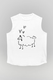Kurban Bayramı Baskılı Beyaz Unisex Kolsuz Tişört - Tshirt