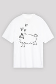 Kurban Bayramı Baskılı Beyaz Unisex Oversize Tişört - Tshirt
