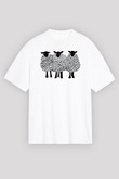Kurban Bayramı Baskılı Beyaz Unisex Oversize Tişört - Tshirt