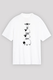 Kurban Bayramı Baskılı Beyaz Unisex Oversize Tişört - Tshirt