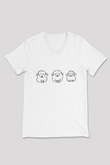 Kurban Bayramı Baskılı Beyaz Unisex V Yaka Tişört - Tshirt