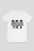Kurban Bayramı Baskılı Beyaz Unisex V Yaka Tişört - Tshirt