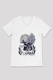 Kurban Bayramı Baskılı Beyaz Unisex V Yaka Tişört - Tshirt