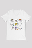 Kurban Bayramı Baskılı Beyaz Unisex V Yaka Tişört - Tshirt