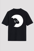 Kurban Bayramı Baskılı Unisex Siyah Oversize Tişört - Tshirt
