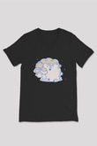 Kurban Bayramı Baskılı Unisex Siyah V Yaka Tişört - Tshirt