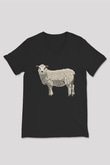Kurban Bayramı Baskılı Unisex Siyah V Yaka Tişört - Tshirt