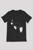 Kurban Bayramı Baskılı Unisex Siyah V Yaka Tişört - Tshirt