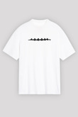 Kürek Baskılı Unisex Beyaz Oversize Tişört - Tshirt
