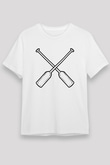 Kürek Baskılı Unisex Beyaz Tişört - Tshirt