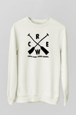 Kürek Baskılı Unisex Ekru Sweatshirt