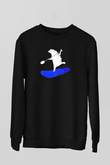 Kürek - Paddle Boarding Baskılı Unisex Siyah Sweatshirt