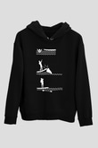 Kürek - Paddle Boarding Baskılı Unisex Siyah Kapüşonlu Sweatshirt