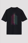 Kürek - Rowing Sport Baskılı Unisex Siyah Oversize Tişört