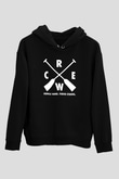 Kürek - Rowing Sport Baskılı Unisex Siyah Hoodie
