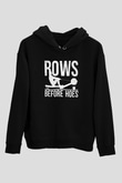 Kürek - Rowing Sport Baskılı Unisex Siyah Hoodie