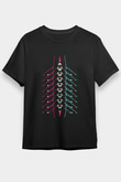 Kürek - Rowing Sport Baskılı Unisex Siyah Tişört - Tshirt
