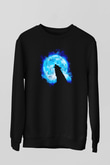 Kurt Baskılı Unisex Siyah  Sweatshirt