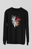 Kurt Baskılı Unisex Siyah  Sweatshirt