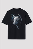 Kurt Baskılı Unisex Siyah Tişört